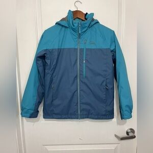 LL Bean Youth Blue 2 In 1 Jacket Large 14-16 Zip Up Hoodie